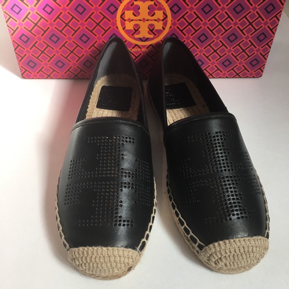 Tory burch perforated logo flat espadrilles black - Picture 2 of 7